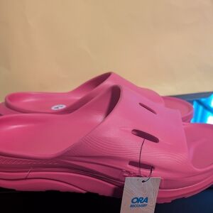 Men Hoka ORA Recovery Pink Slide Sandals Size 14